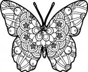 Printable Round Zentangle Butterfly coloring pages