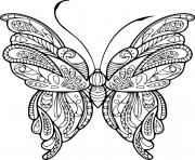 Printable Complex Zentangle Butterfly coloring pages