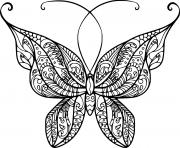 Printable Long Antenna Zentangle Butterfly coloring pages