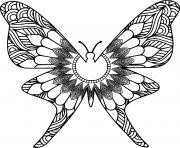 Printable Geometric Zentangle Butterfly coloring pages