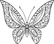 Printable Simple Zentangle Butterfly coloring pages