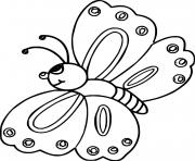 Printable Flying Cartoon Butterfly coloring pages