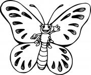 Printable Cute Butterfly Waving Hand coloring pages
