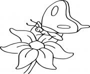 Printable Cute Butterfly on the Flower coloring pages