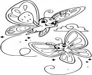 Printable Two Cute Butterflies coloring pages