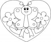 Printable Butterfly in the Heart coloring pages