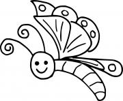 Printable Cartoon Flying Butterfly coloring pages