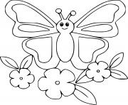 Printable Butterfly and Flowers coloring pages