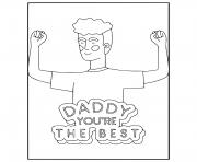 Printable father day daddy you are the best coloring pages