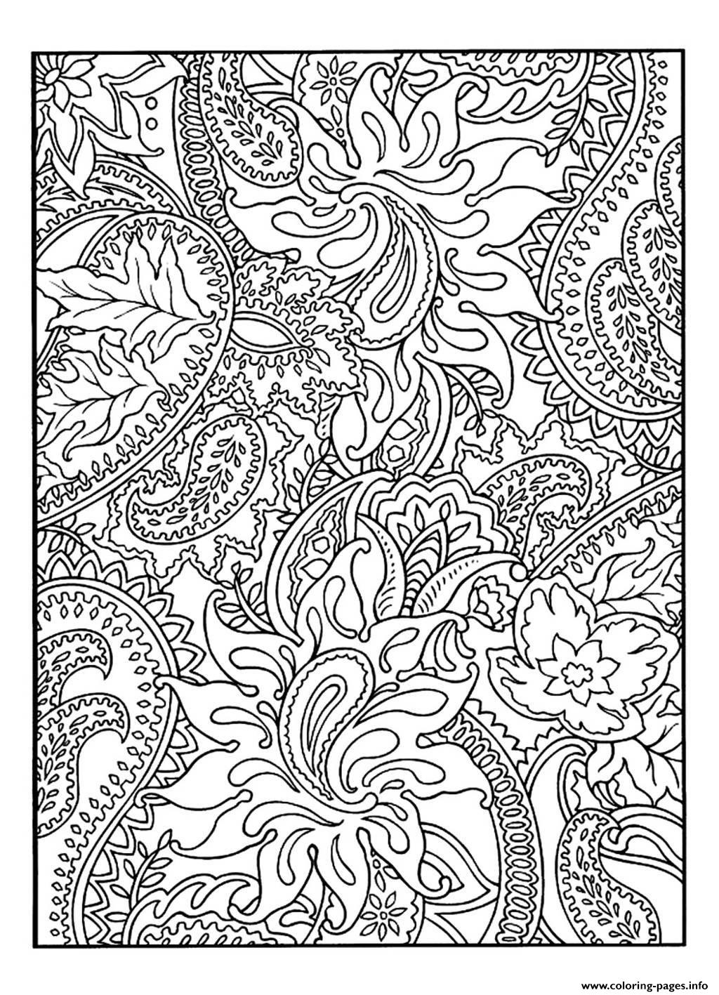 Adult Pretty Patterns Plant Coloring Pages Printable