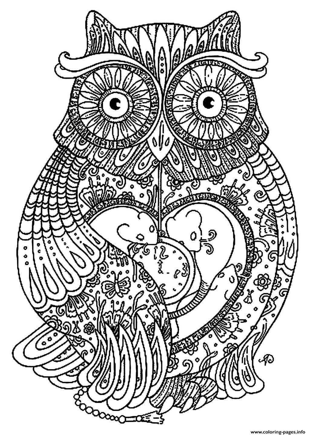 Adult Big Owl coloring
