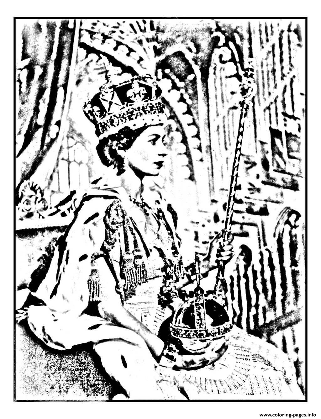 Adult Elisabeth Ii Coronation June 195 coloring