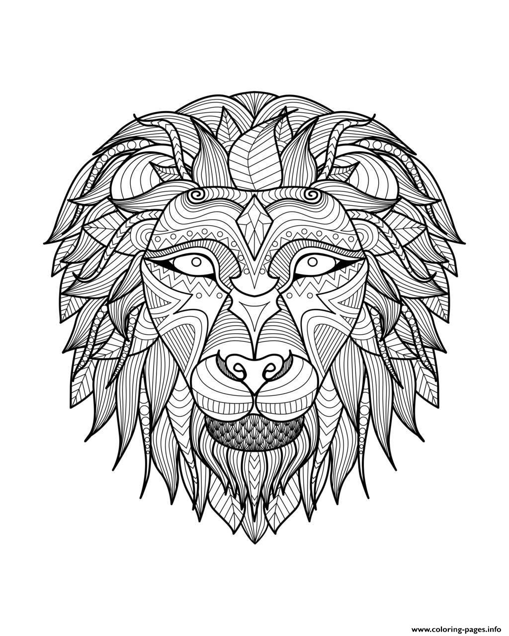 Adult Africa Lion Head 2 coloring
