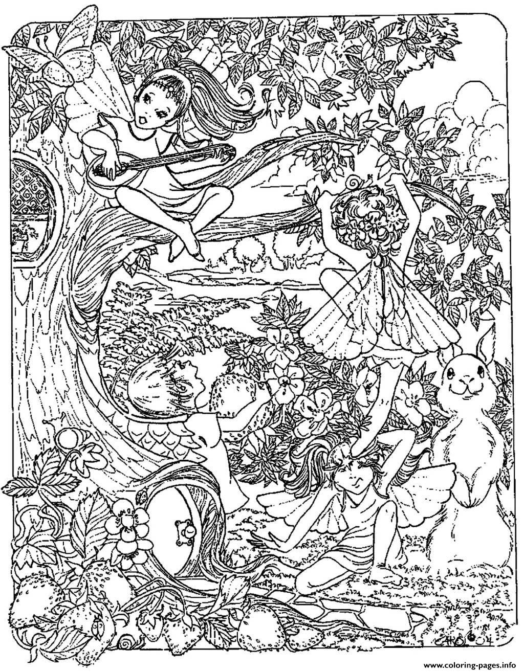Adult Fantasy Child Elves coloring pages