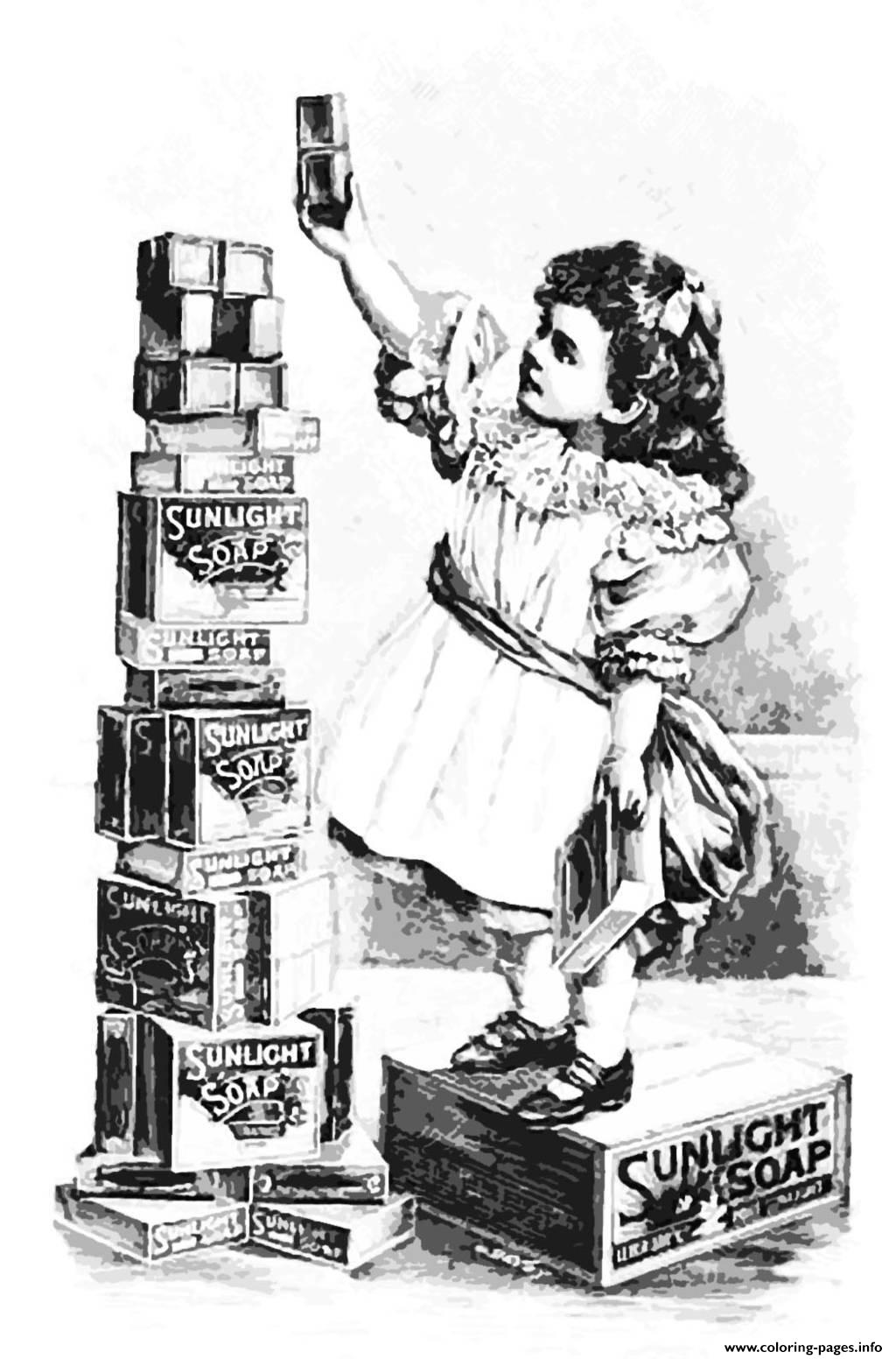 Adult Vintage Ad Soap Girl coloring