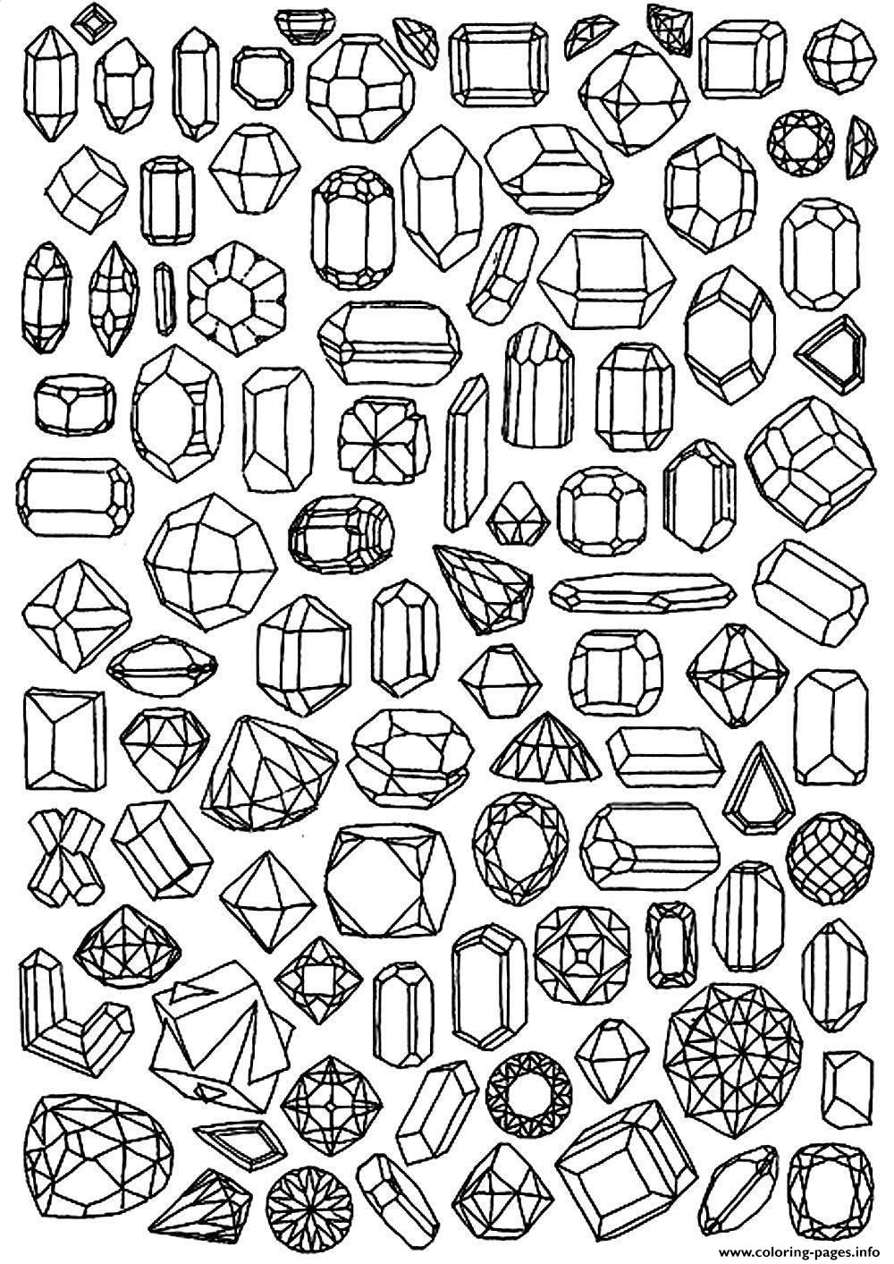 Adult Zen Anti Stress To Print Diamonds Coloring Pages Printable