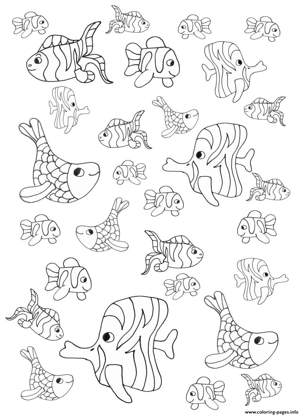 Adult Little Fishes coloring