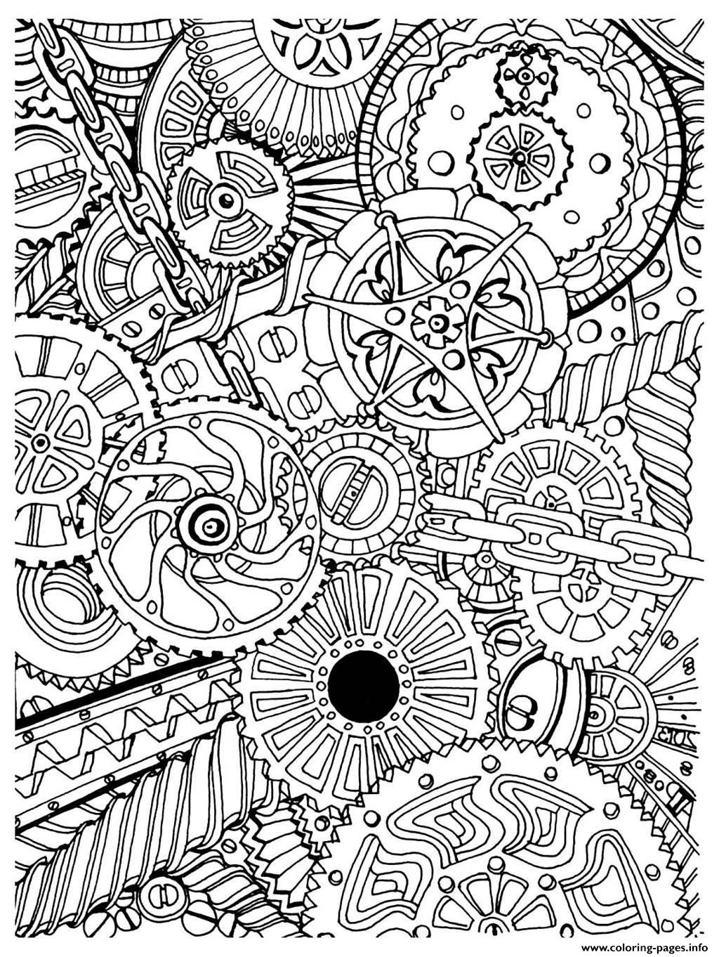 Adult Zen Anti Stress Mechanisms To Print Coloring Pages ...