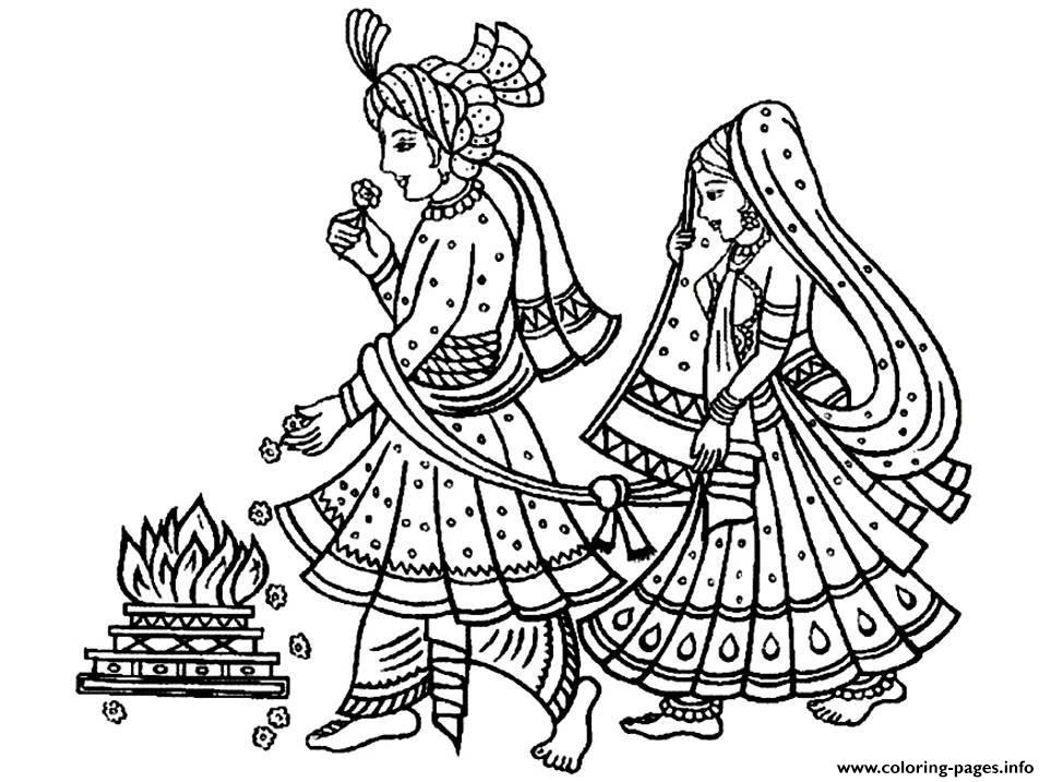 Adult Mariage Indien coloring