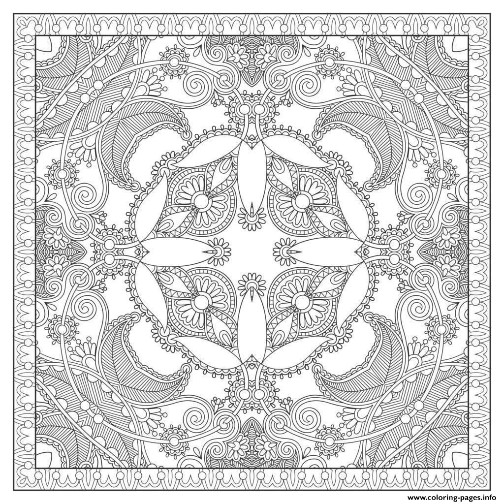 Adult Squared Mandala By Karakotsya 2 coloring