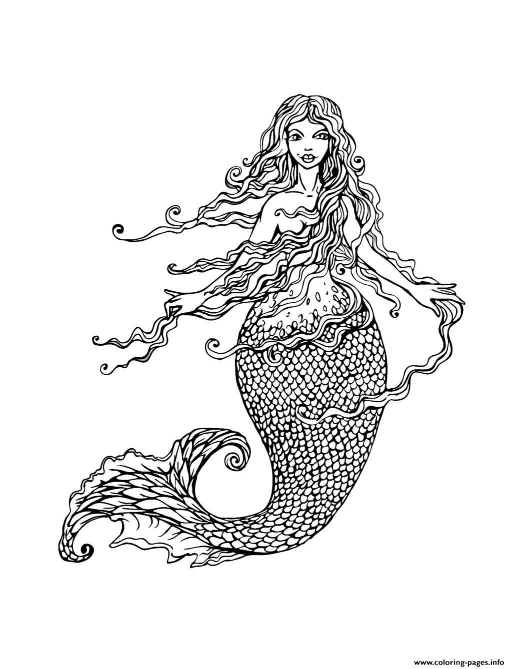 Adult Mermaid With Long Hair By Lian2011 coloring