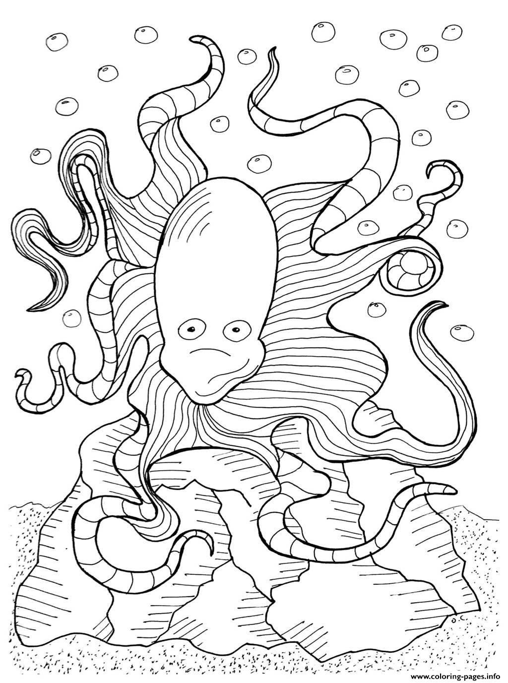 Adult Octopus By Olivier coloring