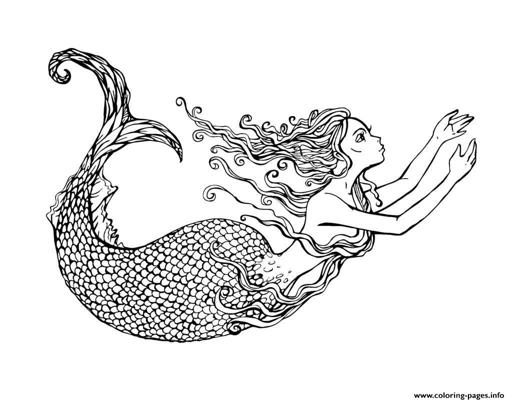 Adult Swimming Mermaid By Lian2011 coloring