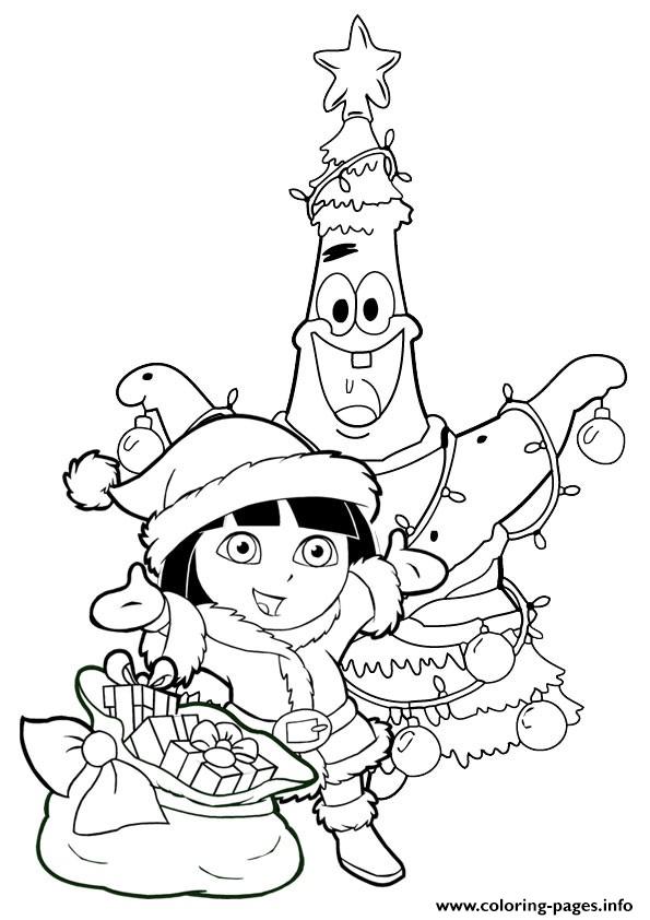 Merry Christmas Dora coloring