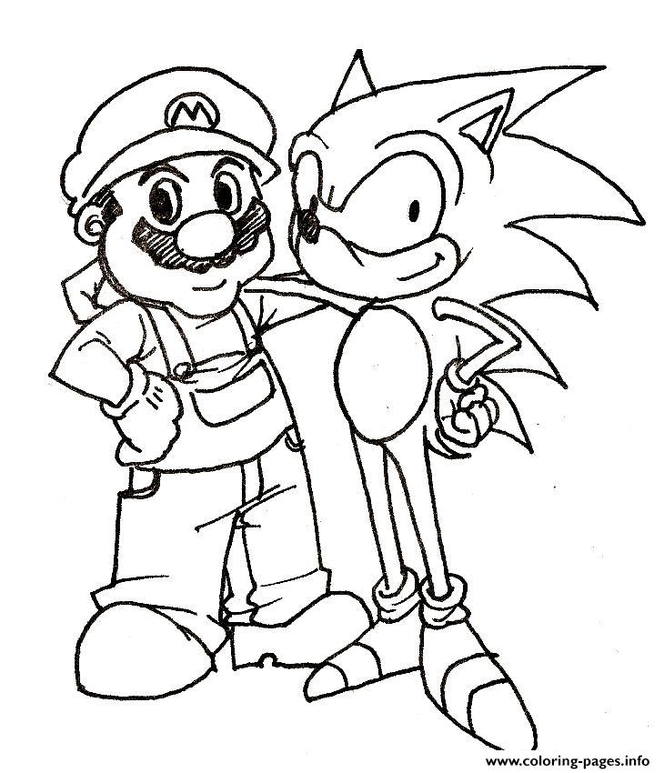 Download Mario And His Friend Sonic Coloring Pages Printable