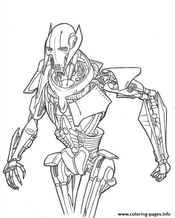 Star Wars Grievous Coloring Pages Printable