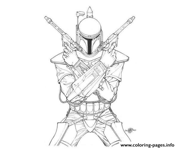 Download Star Wars Boba Fett Coloring Pages Printable