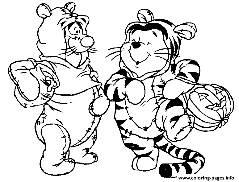 Disney Pooh Halloween Colouring Pages Free For Kidsfe52 coloring