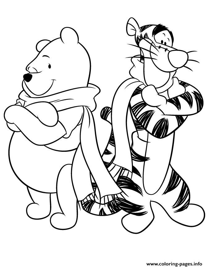 Pooh And Tiger Disney Preschool  Wintere064 coloring
