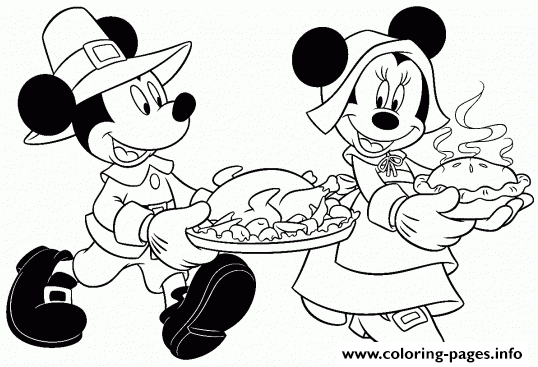 Thanksgiving  Disney Mickey And Minnie Mouse9c76 coloring