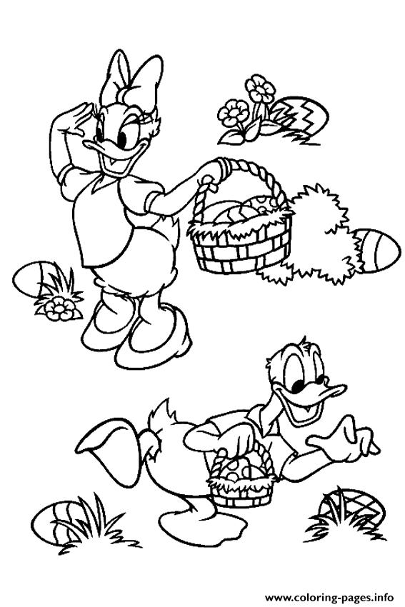 Cartoon Easter  Disney Daisy And Donald Duckf784 coloring