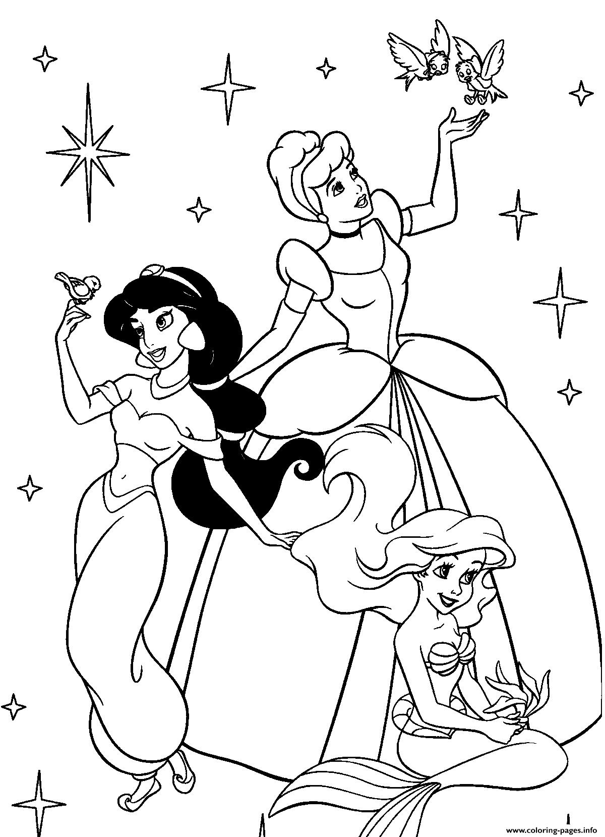 Adorable For Girls Disney Princessdd4c Coloring Pages Printable