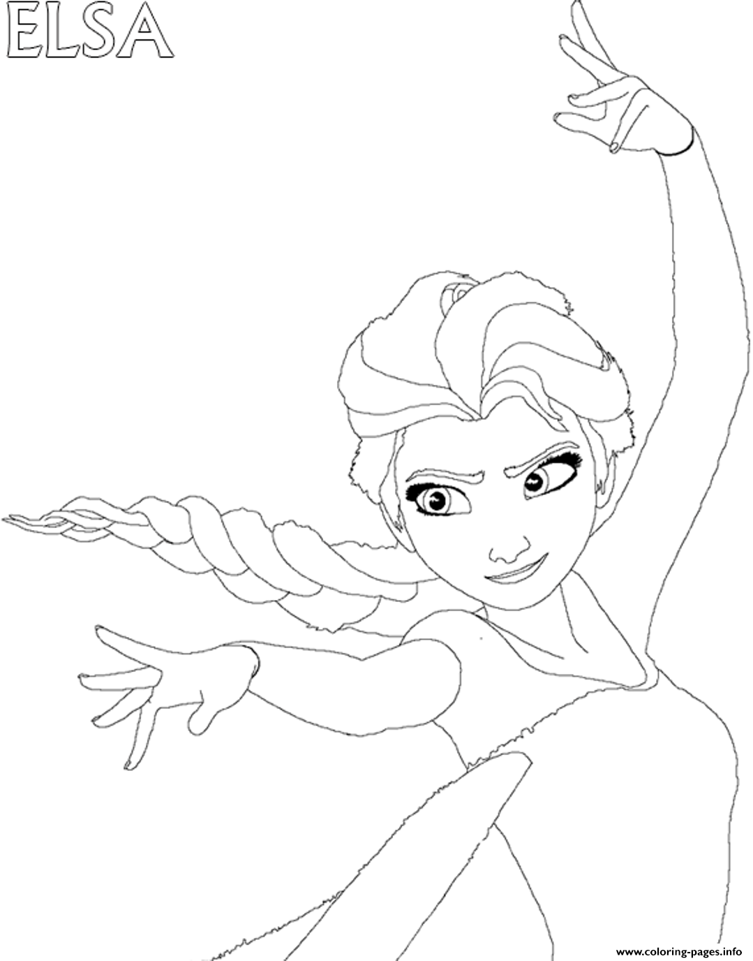 Elsa In Position For Magic Coloring page Printable