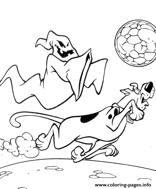 A Ghost Chasing Scooby Doo D777 coloring
