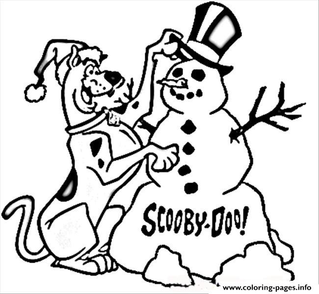 Scooby Making Snow Man Scooby Doo 1041 coloring