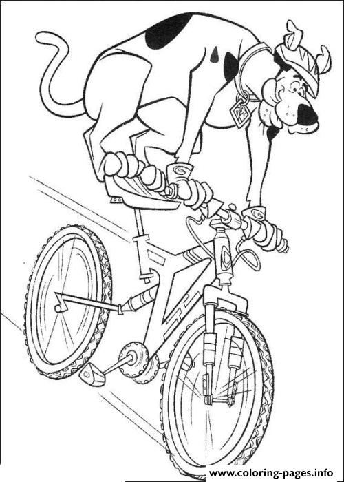 Scooby Riding A Bike 68cc coloring