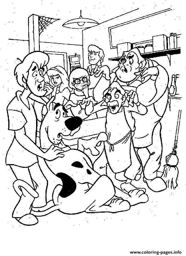 Scooby With Zombies In A Room Scooby Doo 66ea coloring