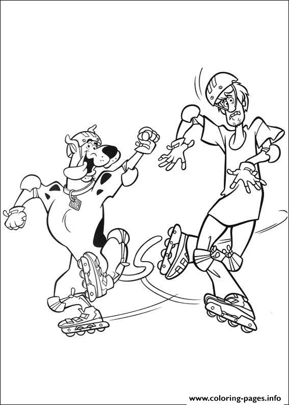 Scooby And Shaggy With Roller Skate Scooby Doo Abb4 coloring