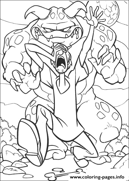 Shaggy Chased By Monster Scooby Doo B870 coloring
