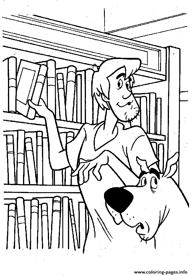 Shaggy Picking A Book Scooby Doo 232c coloring
