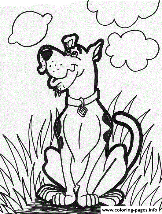Scooby Sitting On A Grass Scooby Doo F20d coloring