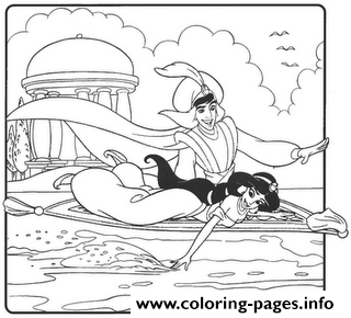 Aladdin And Jasmine Flying On River Disney Princess Coloring Pages83be coloring