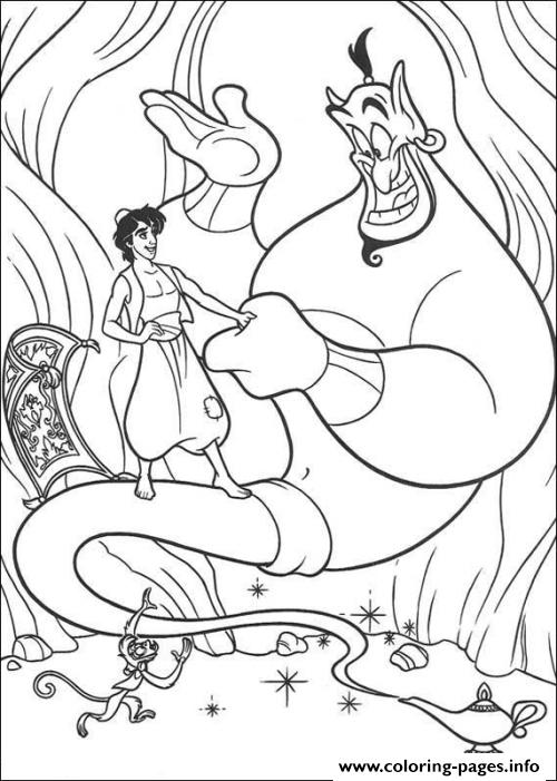 Aladdin Being Friends With Genie Disney Coloring Pagesc2ee coloring