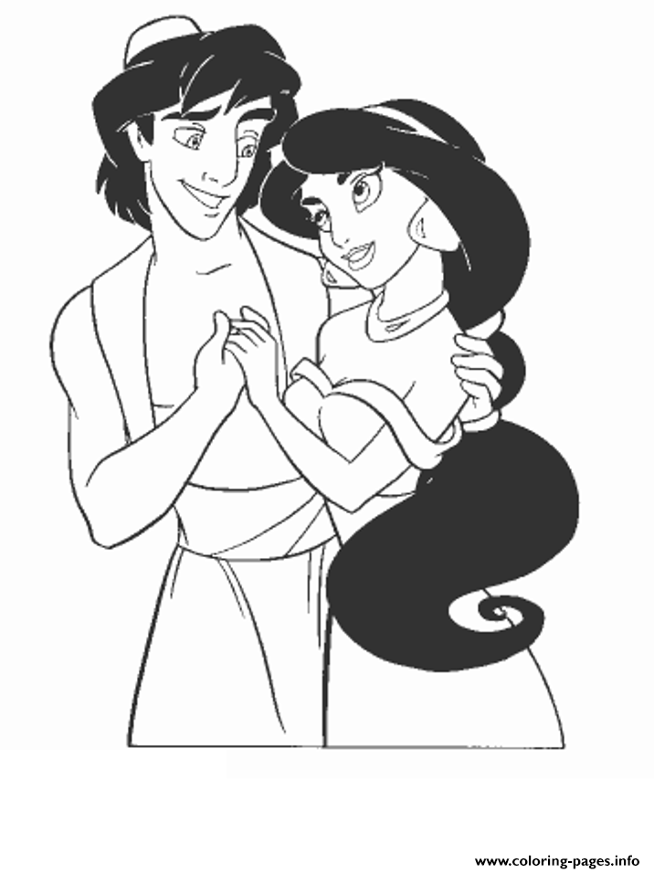 Aladdin Looking At Jasmine Disney Coloring Pages5edf coloring