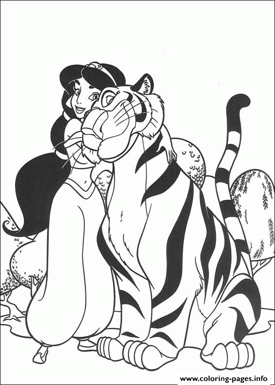 Jasmine Loves Tiger Disney S8d63 coloring