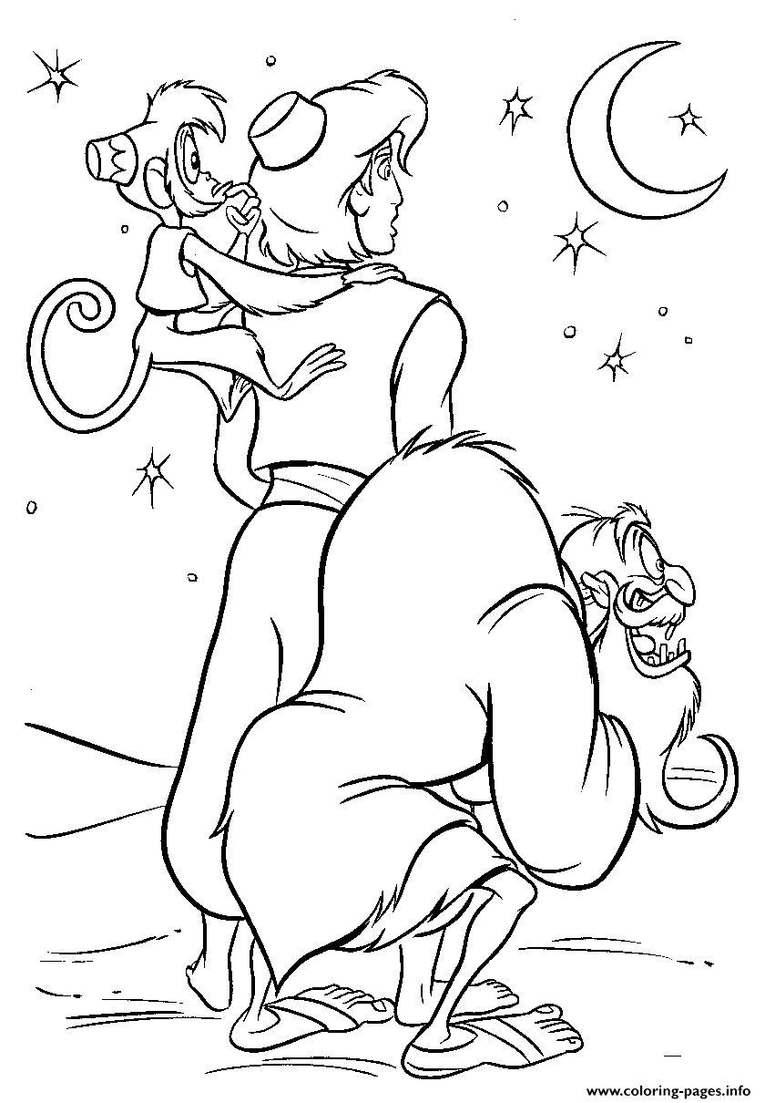 Aladdin Looking At The Stars Disney Coloring Pages7f69 coloring